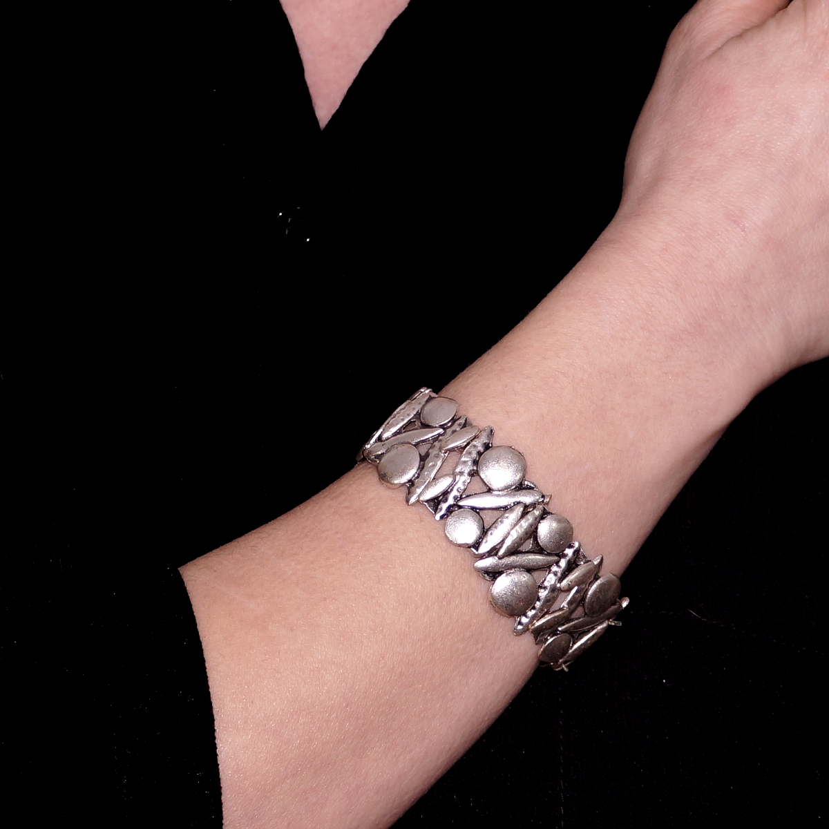 Geometric Silver Plated Bracelet