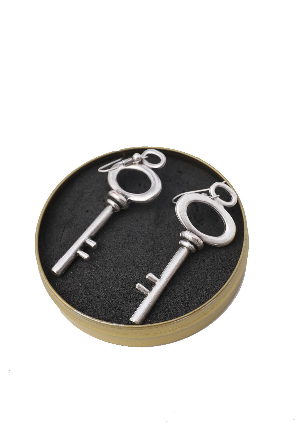 Key Silver Plated Earrings