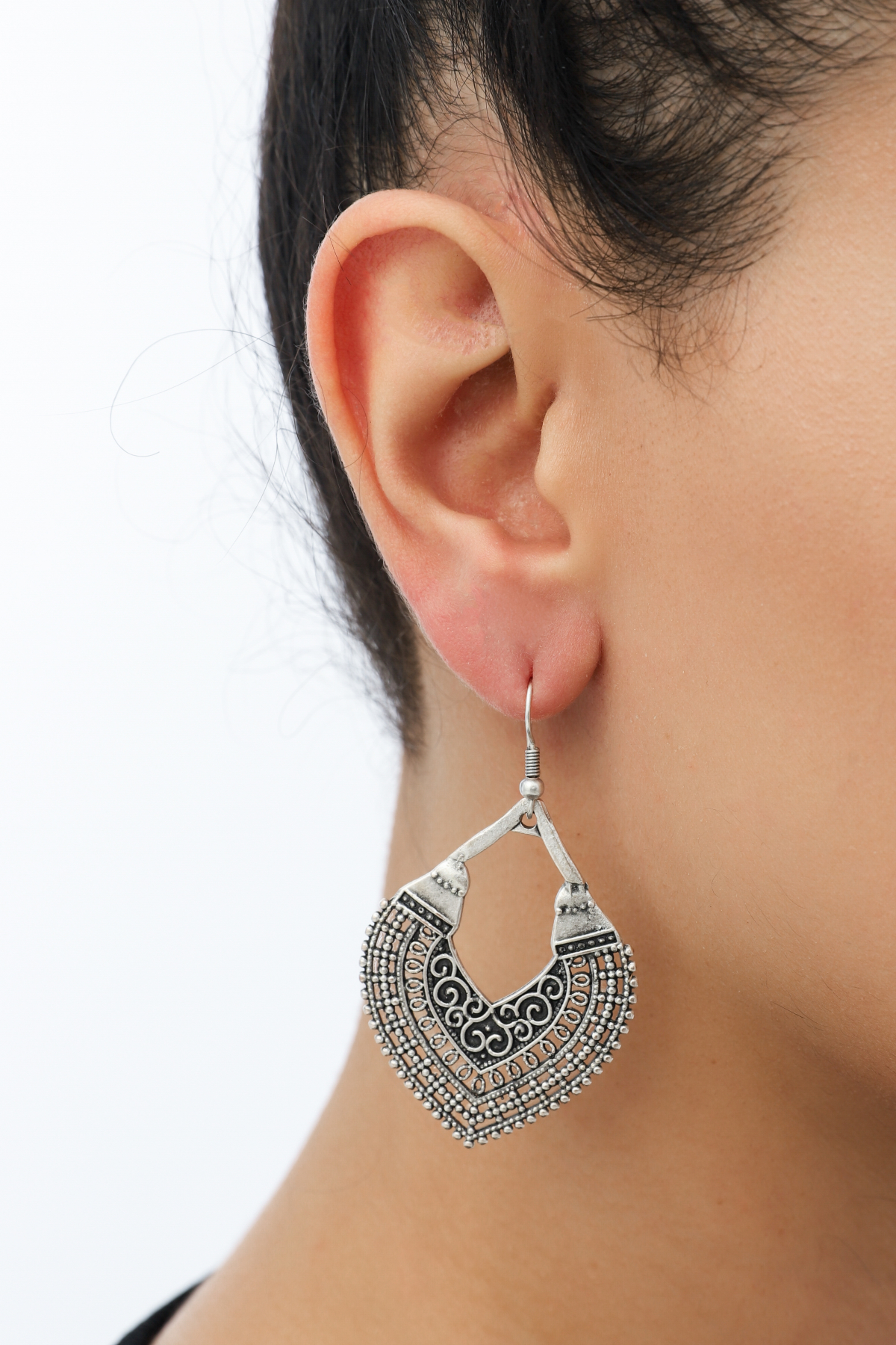 Ethnic Silver Plated Earrings