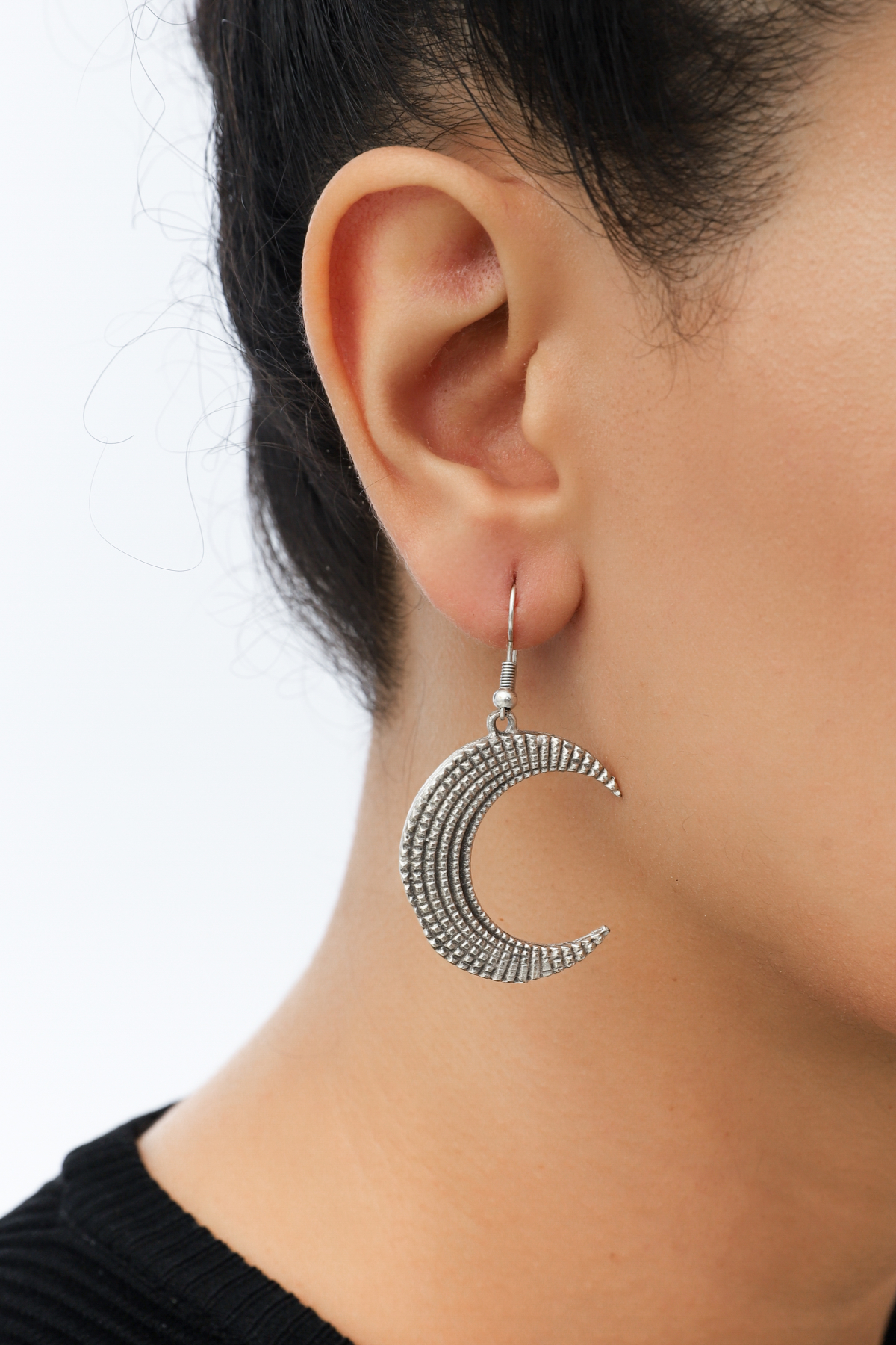 Crescent Silver Plated Earrings