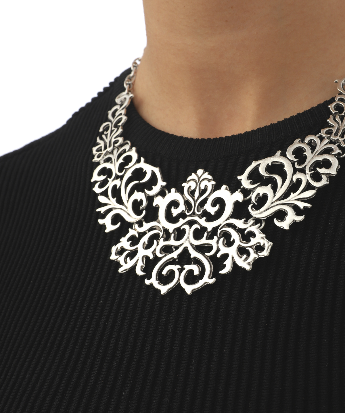 Anatolian Motif Silver Plated Neck Necklace