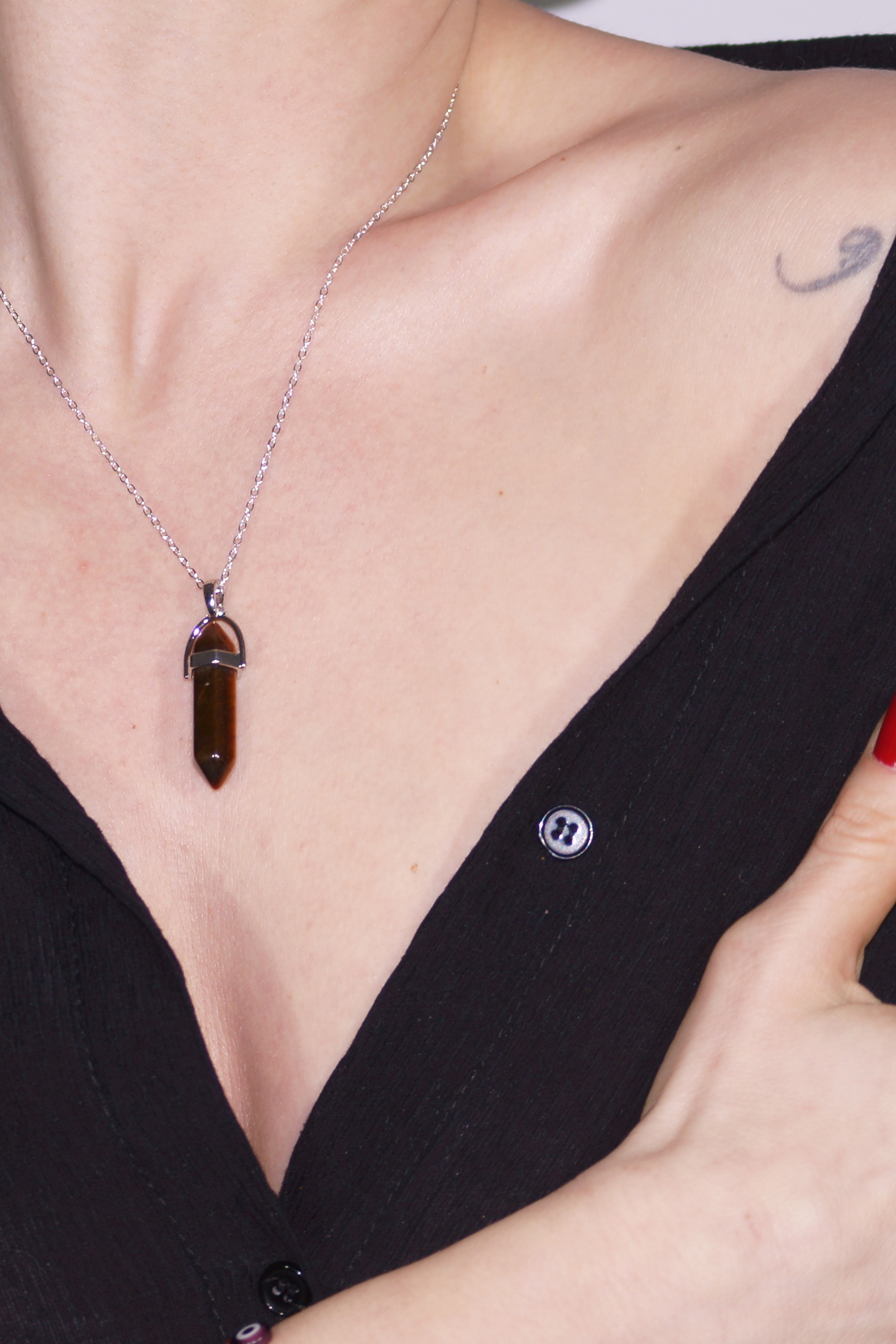 Tiger Eye Natural Stone Necklace