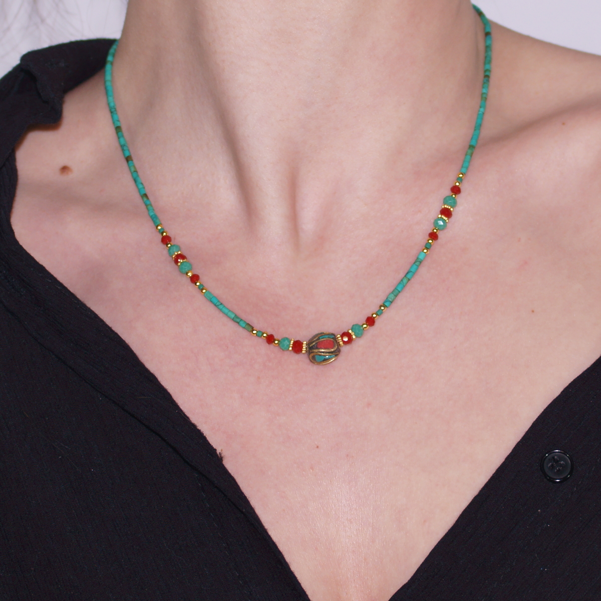 Handmade Ethnic Stone Necklace