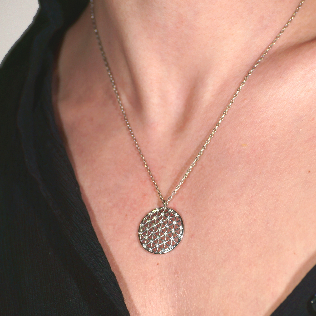 Flower of Life Zircon Stone Necklace