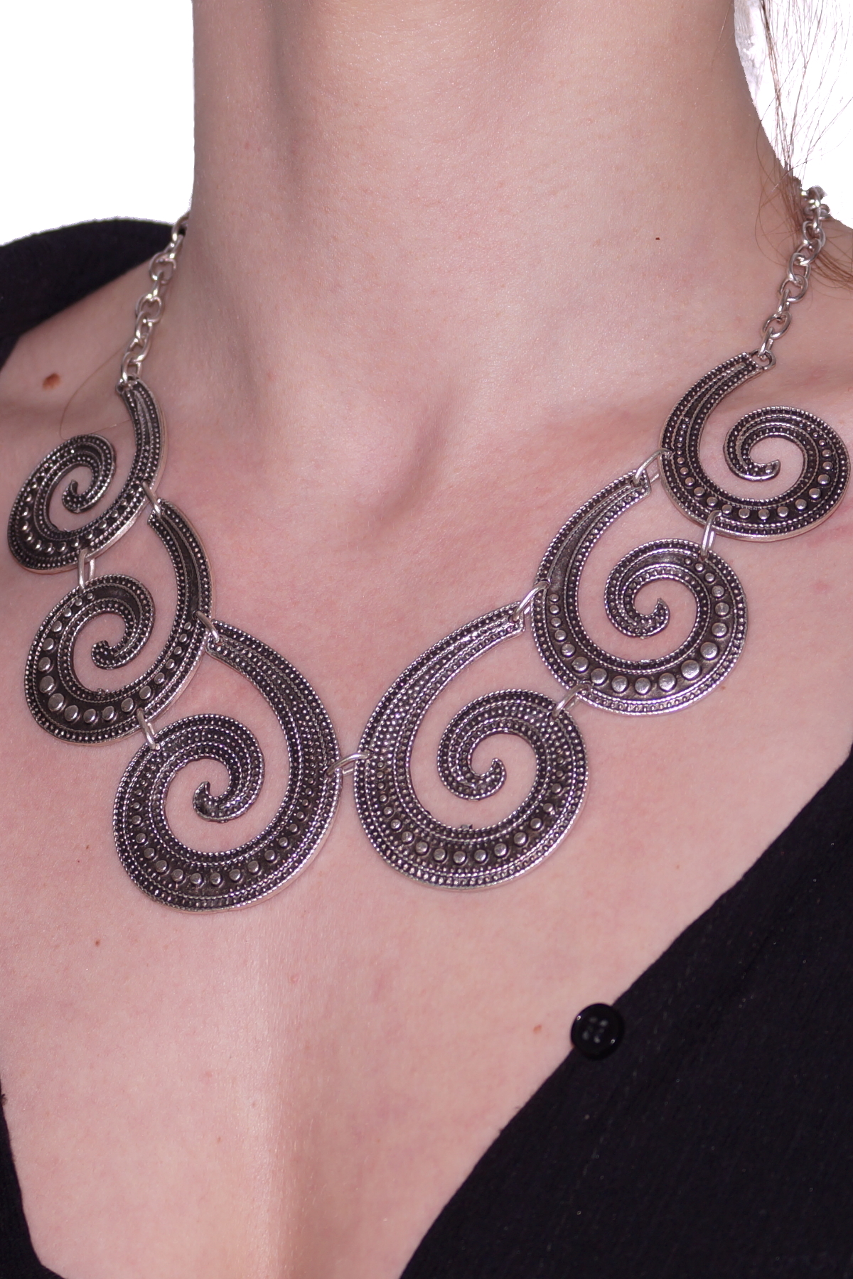 Spiral Silver Plated Necklace