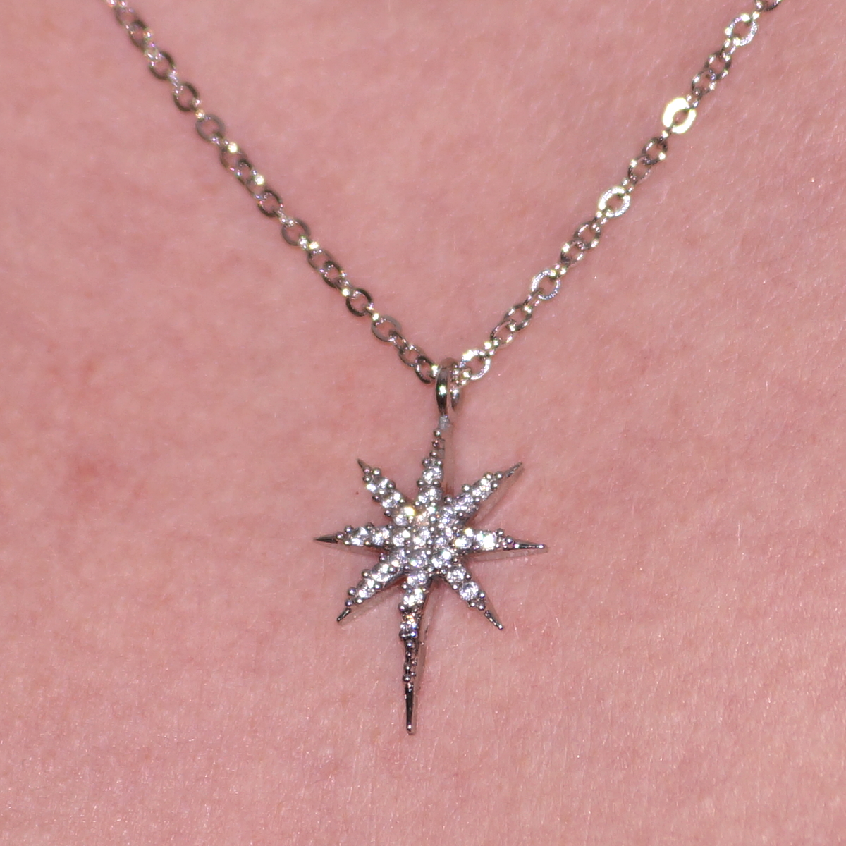 Pole Star Zircon Stone Necklace