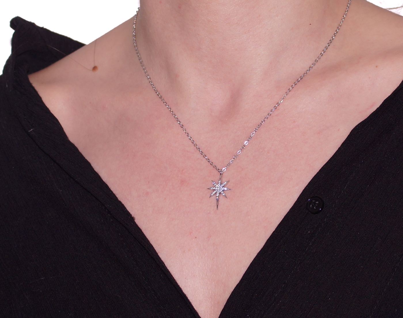 Pole Star Zircon Stone Necklace