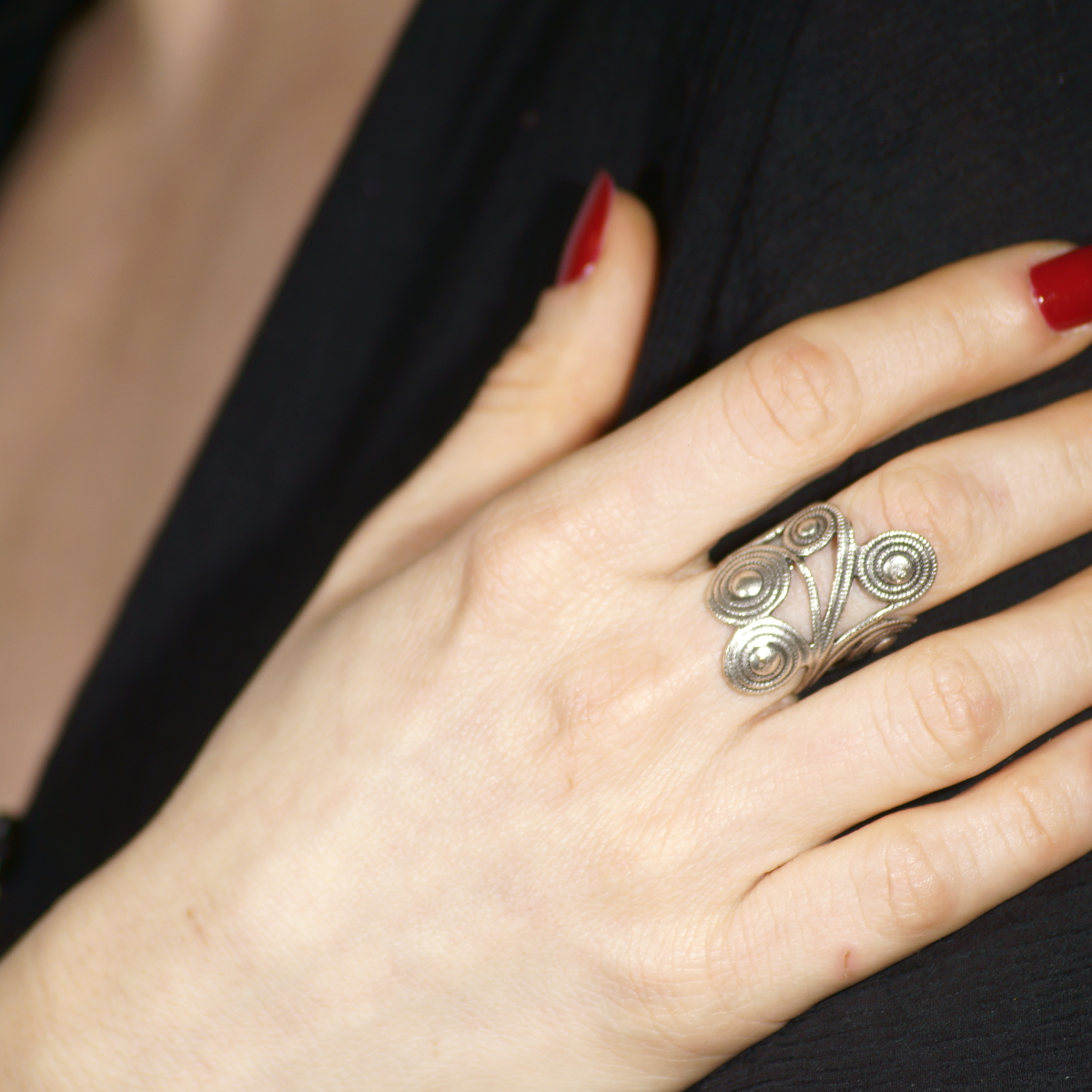 Multiple Spiral Silver Plated Ring