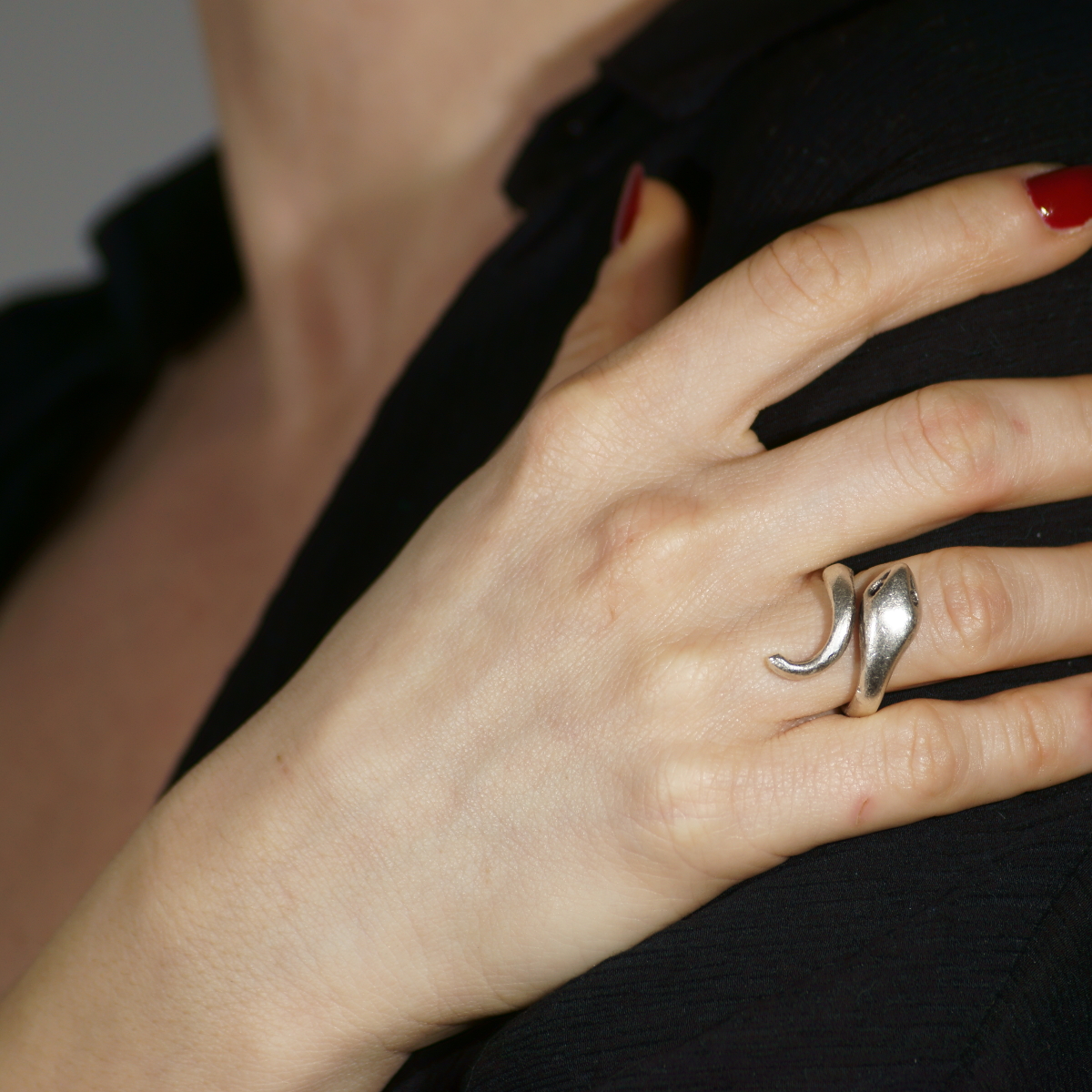 Snake Figured Silver Plated Ring