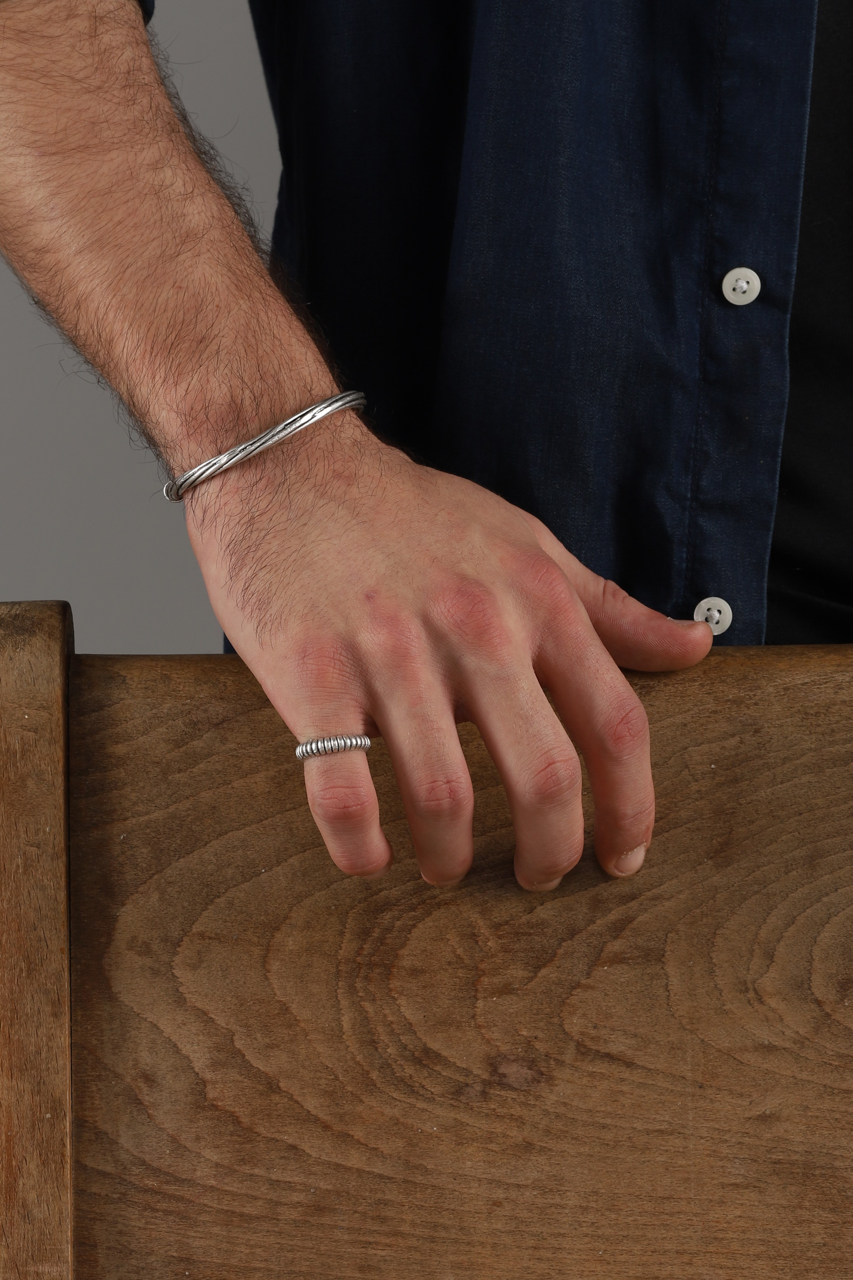 SILVER PLATED  BRACELET & RING SET